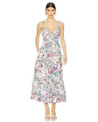 Steve Madden - Vestido Midi Eliora En Color Blanco, Azul Talla (También En M, S, Xl, Xs) - Lyst