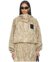 Ganni - Printed Flyweight Nylon Hooded Jacket - Lyst