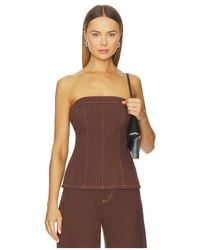 SNDY'S - Lex Denim Corset Top - Lyst