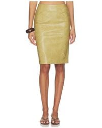 Markgong - Dust Faux Leather Floral Imprinted Pencil Skirt - Lyst