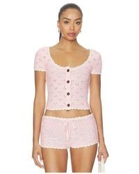 MAJORELLE - Bernadette Short Sleeve Top - Lyst