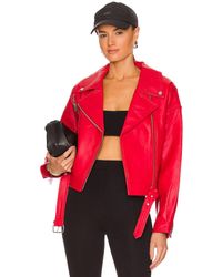 ENA PELLY Grace Leather Jacket - Red