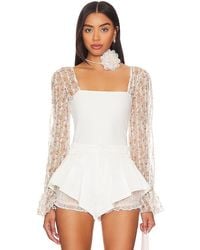 Free People - X Intimately Fp Gimme Butterflies Long Sleeve Top In Ivory Combo - Lyst