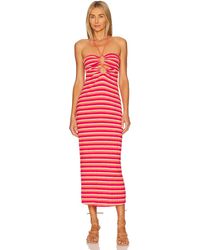 Damen Bekleidung Kleider Freizeitkleider und Tageskleider L*Space Baumwolle L* MIDI-KLEID ELLERY in Rot 