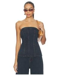 SNDY'S - Lex Denim Corset Top - Lyst