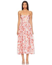 Bardot - Midi-Kleid Lola Corset - Lyst