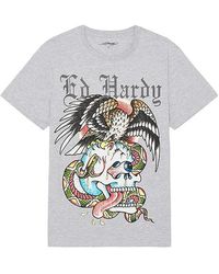 Ed Hardy - Rhinestone Battle Tee - Lyst
