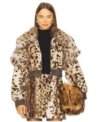 AKNVAS - Valde Faux Fur Lynx Bomber Jacket - Lyst