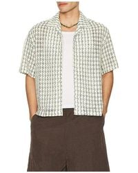 Percival - Freddie Crochet Cuban Collar Boxy Shirt - Lyst