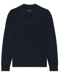 Rag & Bone - Polo De Manga Larga Crawford En Color Azul Marino Talla (También En M, S, Xl/1X) - Lyst