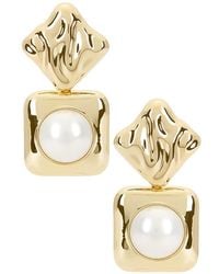 Self-Portrait - Mottled Pearl Tiered Earrings - Lyst