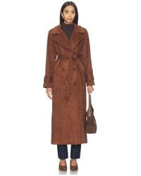 SNDY'S - Sutton Faux Suede Trench Coat - Lyst