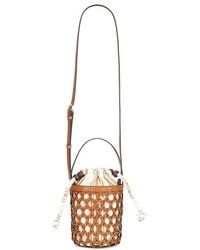 Loeffler Randall - Laith Stripe Canvas & Beads Bucket Bag - Lyst