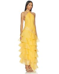 white dress with yellow flowers Yellow Floral Bridal Wedding Gown for Bride & Bridesmaid Custom Color / Floor Length / US10