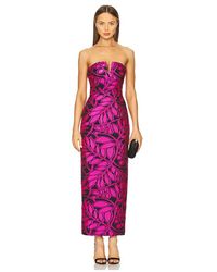 MILLY - Vestido Midi Judith En Color Rosado Talla En - Lyst