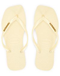 Havaianas - Sandale Slim Square Logo Metallic - Lyst