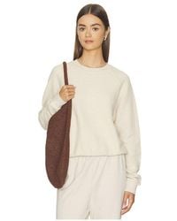 PERFECTWHITETEE - Ziggy Inside Out Fleece Long Sleeve Shrunken Crewneck Sweatshirt - Lyst