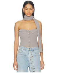MARRKNULL - Oberteil Halter Neck Knit Bandeau - Lyst