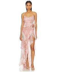 retroféte - Vestido Largo Samara En Color Rubor Talla (También En M, S, Xl, Xs) - Lyst