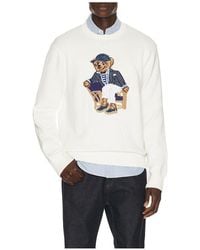 Polo Ralph Lauren - Linen Cotton Novelty Newport Bear Crewneck Sweater - Lyst
