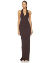 Enza Costa - Silk Rib U-Neck Halter Fluid Maxi Dress - Lyst