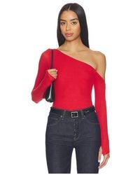 Michael Lauren - Magdaleno Asymmetrical Fitted Cold Shoulder Top - Lyst