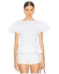 SUSAN FANG - Top Manga Corta Top En Color Blanco Talla (También En Xs-S) - Lyst