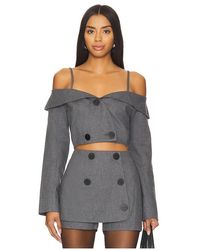 Matthew Bruch - Off Shoulder Double-Breasted Top - Lyst