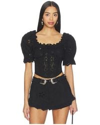 For Love & Lemons - Yasmin Top en Black - Lyst