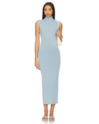 rhyme combo slip knit dress On set. The Rhyme Combo Slip Knit Dress in Dawn Blue / online now