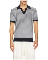 Frescobol Carioca - Rino Cotton Blend Short Sleeve Contrast Knitted Polo - Lyst