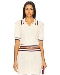Lovers + Friends - Remy Pointelle Polo Top - Lyst