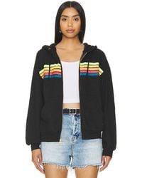 Aviator Nation - 5 Stripe Zip Hoodie - Lyst