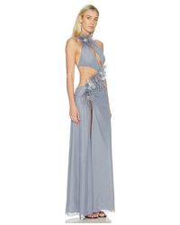 vida backless maxi dress with shell trim in marine Vida Backless Maxi Dress with Shell Trim in Marine