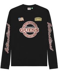 Guess - Camiseta Manga Larga Race En Color Negro Talla (También En M, S, Xl/1X) - Lyst