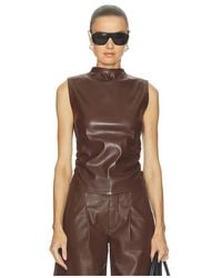 Hudson Jeans - Faux Leather Ruched Top - Lyst