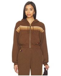 Aviator Nation - 5 Stripe Cropped Zip Hoodie - Lyst