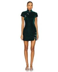 SAU LEE - Minivestido De Terciopelo Ivy En Color Verde Talla (También En 2, 4) - Lyst
