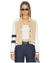 Central Park West - Chloe Cable Sleeve Knit Bomber - Lyst