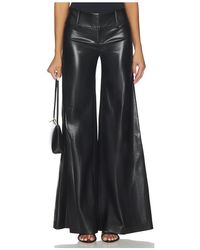 Alice + Olivia - Olivia Vegan Leather Wide Leg Flare Pant - Lyst