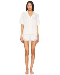 Flora Nikrooz - Selena Charmeuse Notch Pajama Set - Lyst