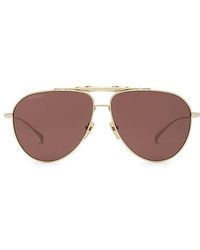 Gucci - Bamboo Metal Pilot Sunglasses - Lyst