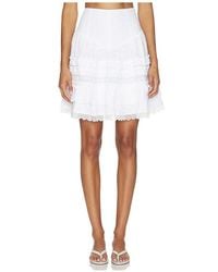 Ganni - Broderie Anglaise Mini Tiered Frill Skirt - Lyst