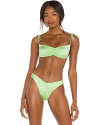 Frankie's Bikinis Foxy Satin Bikini Top - Green