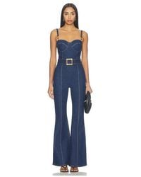 Nadine Merabi - Harley Denim Jumpsuit - Lyst