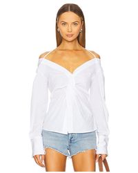 GOOD AMERICAN - Poplin Off Shoulder Top - Lyst