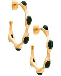 Missoma - Green Malachite Organic Shape Hoop Earrings - Lyst
