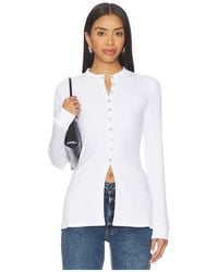 ALIGNE - Daphne Rib Placket Top - Lyst