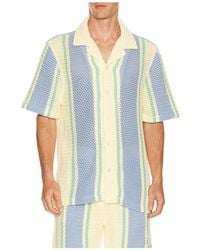 TRUE RELIGION - Short Sleeve Knit Stripe Shirt - Lyst