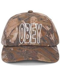 Obey - Outline Pigment 6 Panel Velcro Back Hat - Lyst